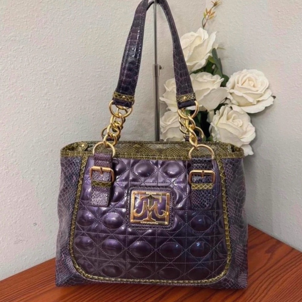 Purple and Gold Designer Handbag
